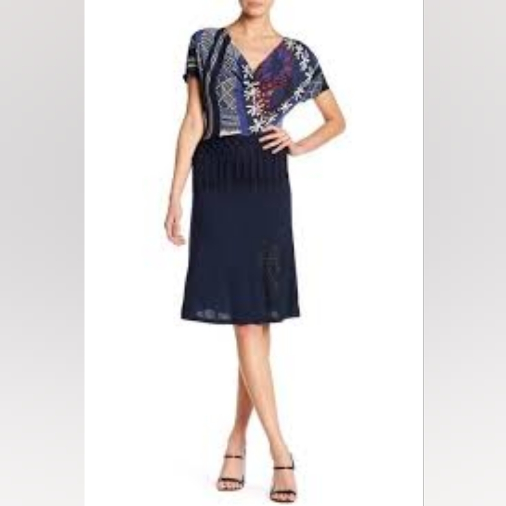 Desigual Oli A-Line Fringe Dress Size L